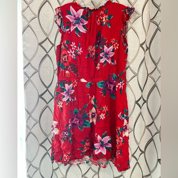Old Navy Plus Size Hawaiian Floral Red Dress 1X - Picture 2 of 4
